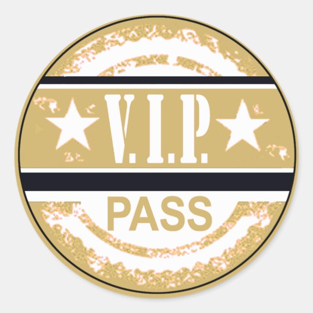 VIP Pass Party Sticker (tan) (Vorderseite)