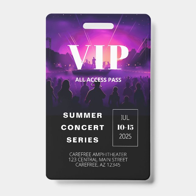 VIP Pass QR Code Concept Abzeichen Ausweis (Vorderseite)