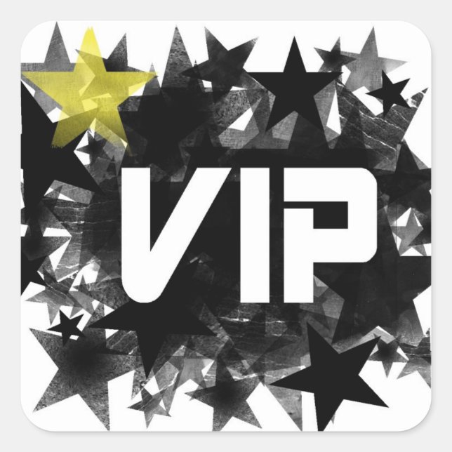 VIP QUADRATISCHER AUFKLEBER (Vorderseite)