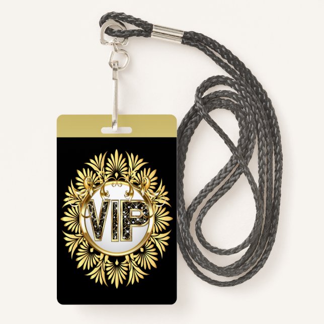 VIP - See Back  Badge Ausweis (Vorderseite mit Schlüsselband)
