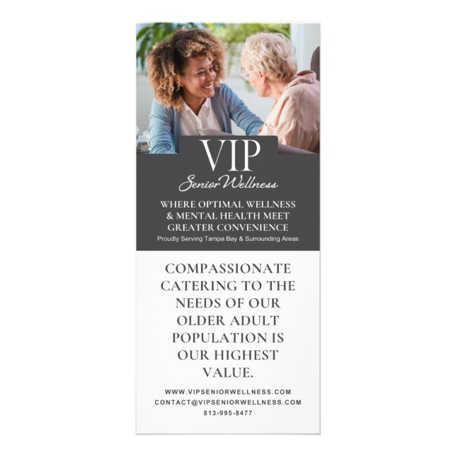 VIP Senior Wellness Rack Card Werbekarte (Vorne)