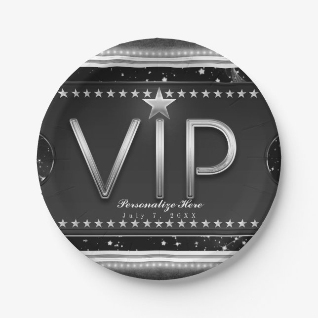 VIP Ticket Custom Party Pappteller (Vorderseite)