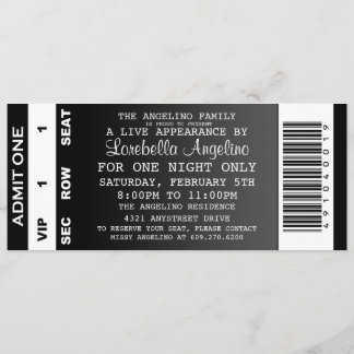 VIP-Ticket zum Geburtstag (Schwarz) Einladung