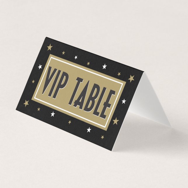 VIP Tischzelt mit goldenen Sternen (Vorderseite)