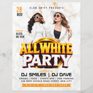 VIP White Party Nightclub druckbares Flyer Poster