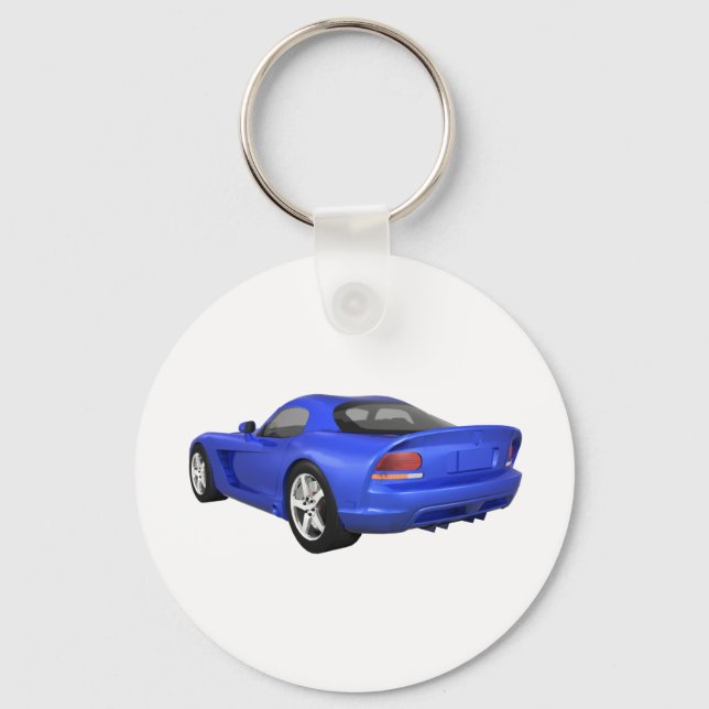 Viper Hard-Top Muscle Car: Blauer Abschluss Schlüsselanhänger (Vorderseite)