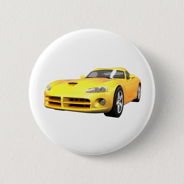 Viper Hard-Top Muscle Car: Gelbe Finish: Button (Vorderseite)