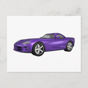 Viper Hard-Top Muscle Car: Lila fertig Postkarte