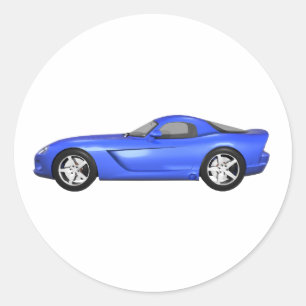 Viper Hartmuskelwagen: Blauer Abschluss Runder Aufkleber