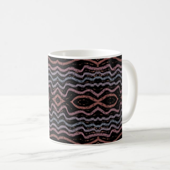 Viper Snake Skin Drawing Pattern Soft Pastel Color Kaffeetasse (VorderseiteRechts)
