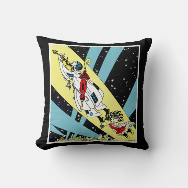 Viperetta Fliegt zum Mond Kissen (Vorderseite)