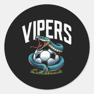 Vipers Fußball-Maskottchen für Jugendmannschaftssp Runder Aufkleber