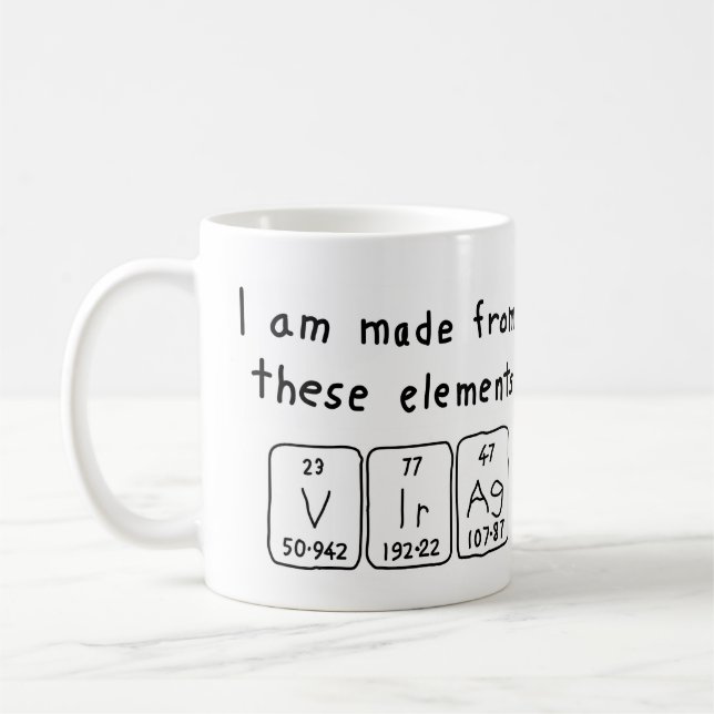 Virág Namen-Tasse periodischer Tabelle Kaffeetasse (Links)