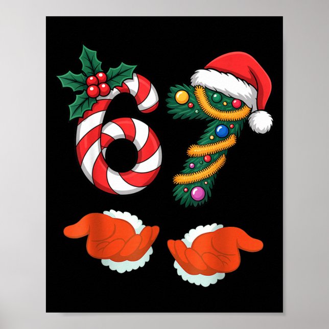 Viral 67 Candy Canes Christmas Tree With Hand Holi Poster (Vorne)