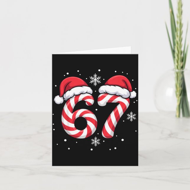 Viral 67 Candy Canes Santa Holiday Kids Humor Funn Karte (Vorderseite)
