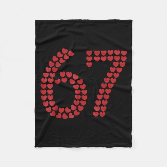 Viral Six Seven Love 67 Hearts Valentine's Day Cli Fleecedecke (Vorderseite)