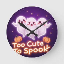 Virale gruselige süße Geister 👻 Halloween-Design Runde Wanduhr