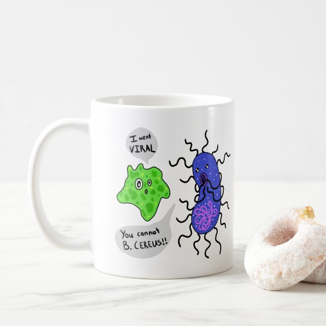 Virale Mikroben Kaffeetasse (Mit Donut)