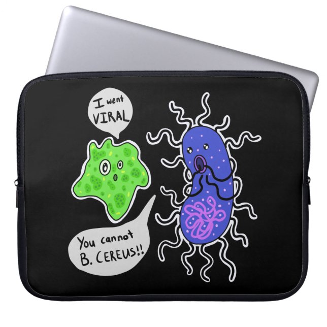 Virale Mikroben Laptopschutzhülle (Vorderseite)