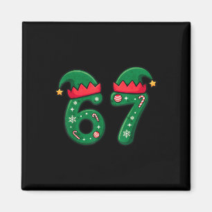Viraler 67 Weihnachts-Elfen-Hut 6 7 Trend Meme Six Magnet