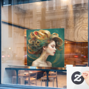 "Virelle" - Opulenz in Smaragdwachen Fensteraufkleber