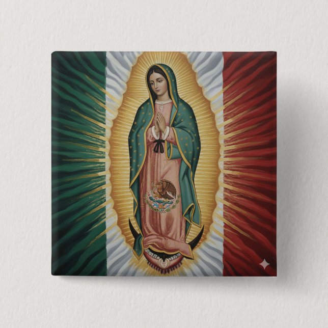 Virgen de Guadalupe - Mexico Button (Vorderseite)