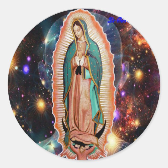 VIRGEN DE GUADALUPE UNIVERSO CUSTOMIZABLES RUNDER AUFKLEBER (Vorderseite)