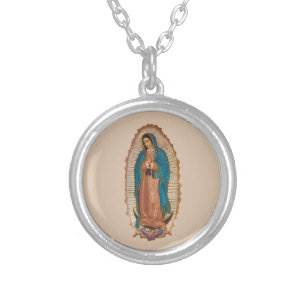 Virgen de Guadalupe Versilberte Kette