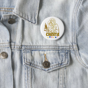 Virgen de la Chinita - Iconic Maracaibo, Venezuela Button