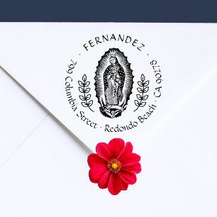 Virgen Guadalupe Christliche Vintage Rücksendeadre Permastempel