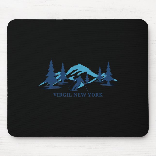 Virgil New York Ski Resort Skiing Skier  Mousepad (Vorne)