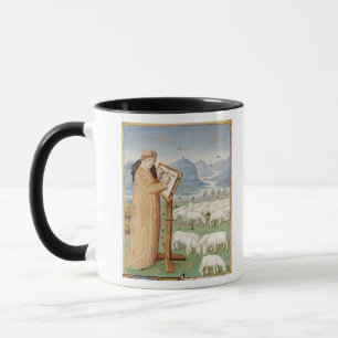 Virgil Schreiben auf einem Gebiet der Schafe und Tasse