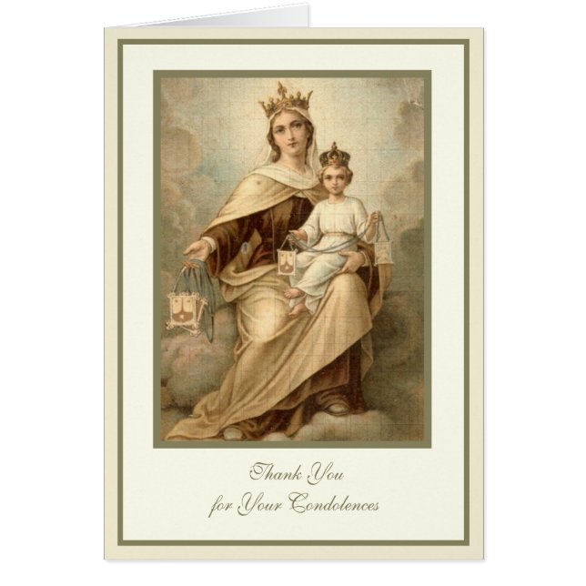 VIRGIN catholique MARY Funeral Condolence (Devant)