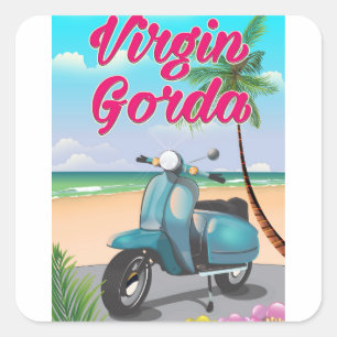 Virgin Gorda Britische Jungferninseln Quadratischer Aufkleber