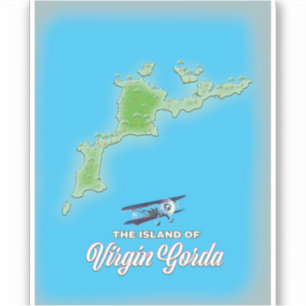 Virgin Gorda Karte Aufkleber