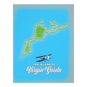 Virgin Gorda Karte Fotodruck