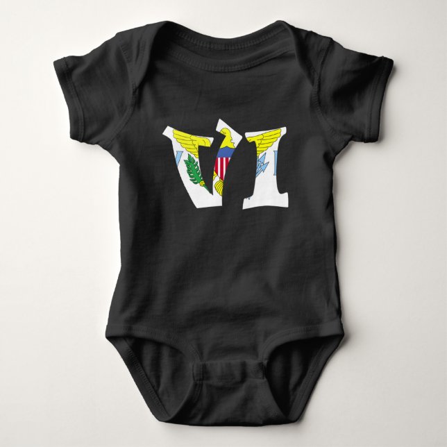 Virgin Islands Flag Baby Bodysuit One-Piece Baby Strampler (Vorderseite)