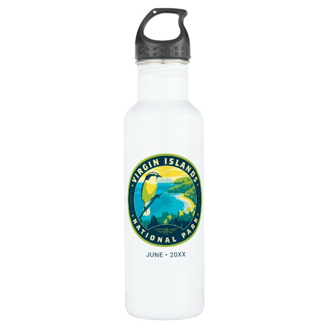 Virgin Islands National Park Edelstahlflasche (Vorderseite)