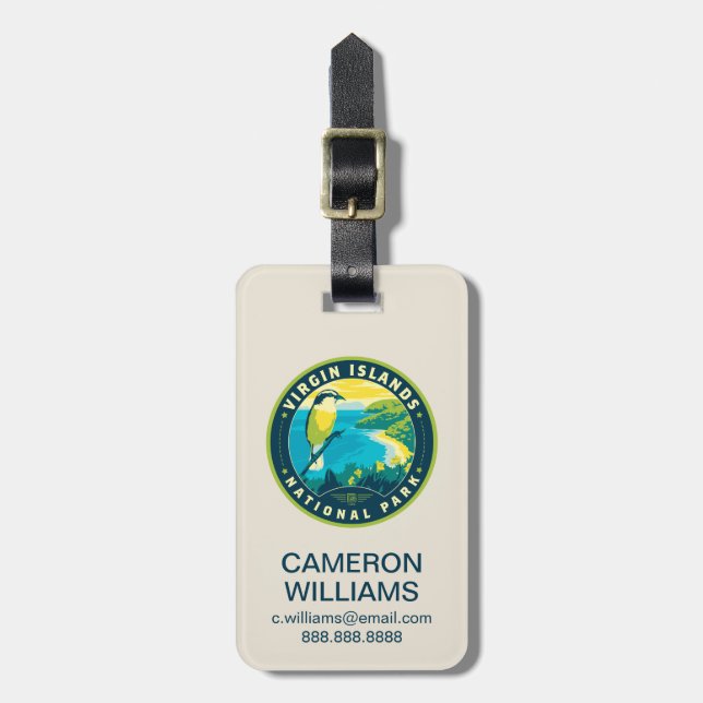 Virgin Islands National Park Gepäckanhänger (Vorderseite vertikal)
