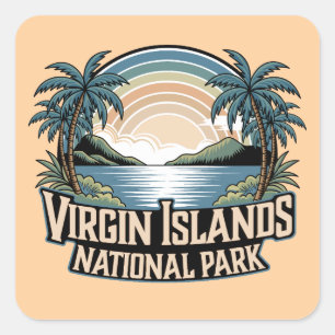 Virgin Islands National Park Quadratischer Aufkleber