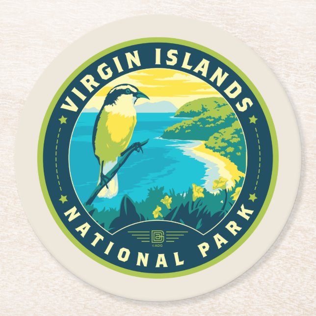 Virgin Islands National Park Runder Pappuntersetzer (Vorderseite)