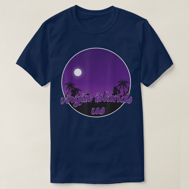 virgin islands us By night with Palms T-Shirt (Design vorne)