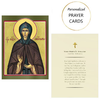 Virgin Martyr St. Apollonia Orthodox Prayer Card   Platzkarte