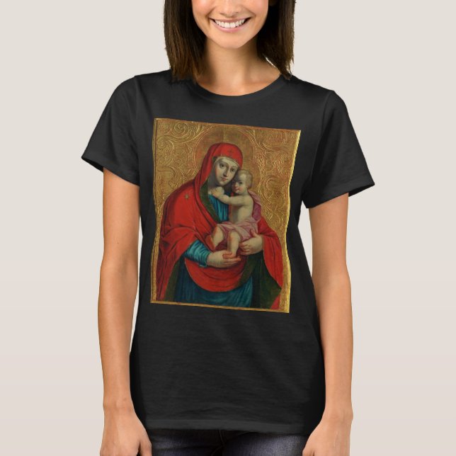 Virgin Mary and Jesus Child by Jan Rombauer T-Shirt (Vorderseite)