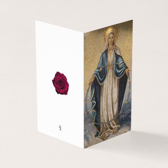 Virgin Mary Catholique Condolence Merci Cartes (Outside)