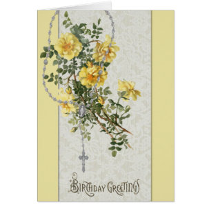 Virgin Mary Floral Rosary Birthday Religious
