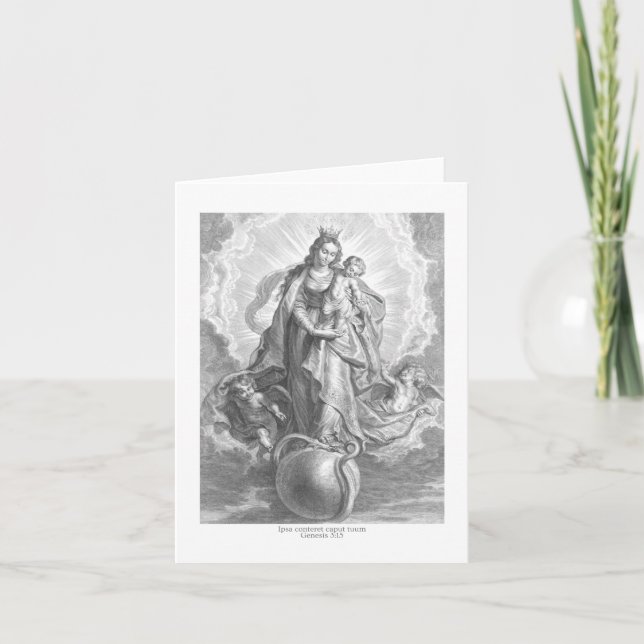 Virgin Mary Genesis 3:15 Card Karte (Vorderseite)