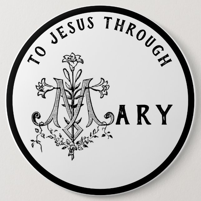 Virgin Mary Religious Catholic Jesus Cross Button (Vorderseite)