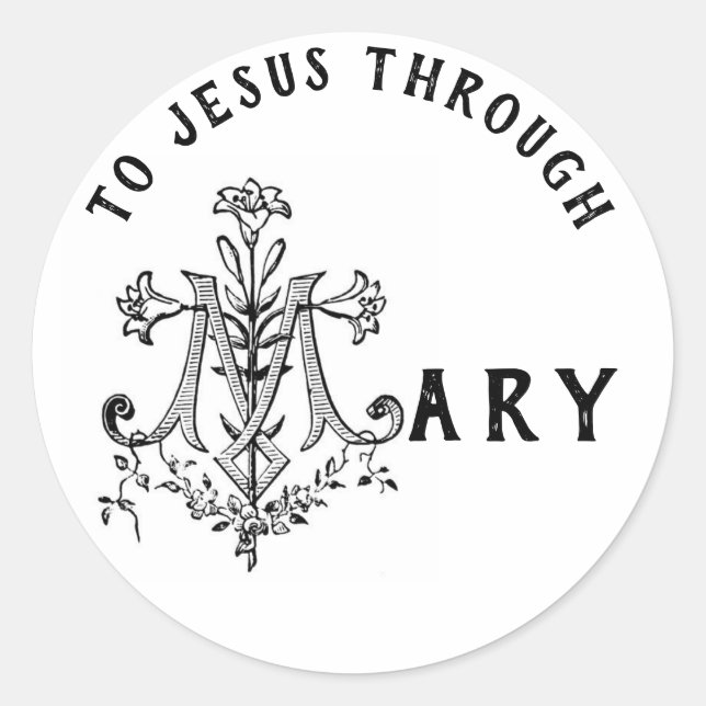 Virgin Mary Religious Catholic Jesus Cross Runder Aufkleber (Vorderseite)