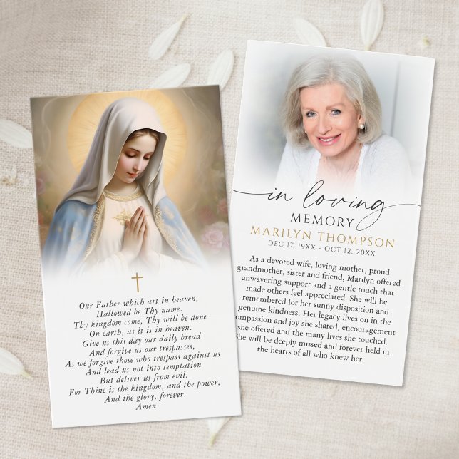 Virgin Mary The Lord's Prayer Sympathy Card (Von Creator hochgeladen)